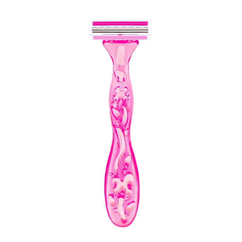 PearlMax New Arrival Triple Blade Razor Stainless Steel Pivoting Head Shaving Razor with Lubricating Strip Anti-slip Band Head
