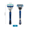 PearlMax New Type Six Blades Metal Handle Nice Look Shaving Razor High-End USA Blade Changeable Razor