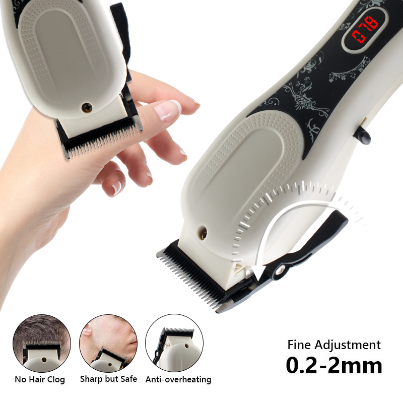 PearlMax Digital USB Rechargeable Mens Hair Clipper Electric Hair Trimmer with LCD Display