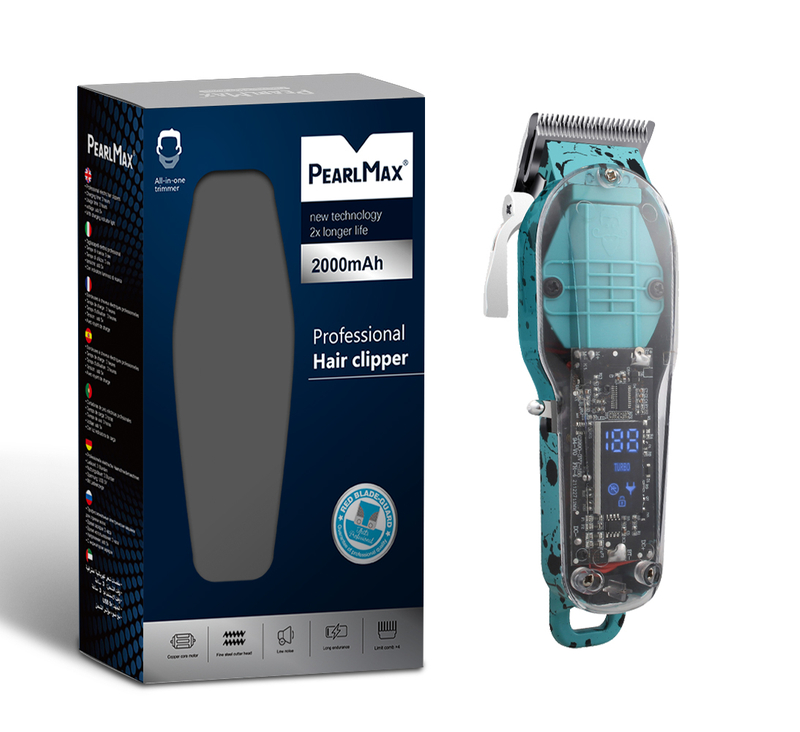 PearlMax Custom Barber Digital Hair Cutting Scissors Transparent Hair Trimmer Clipper with LCD Display