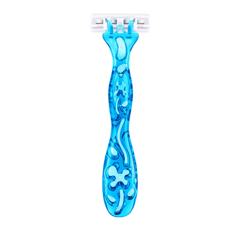 PearlMax New Dual Color Triple Blade Women Body Razor Disposable Shaving Razor Safety Face Shaving Pink Plastic Razor for Lady