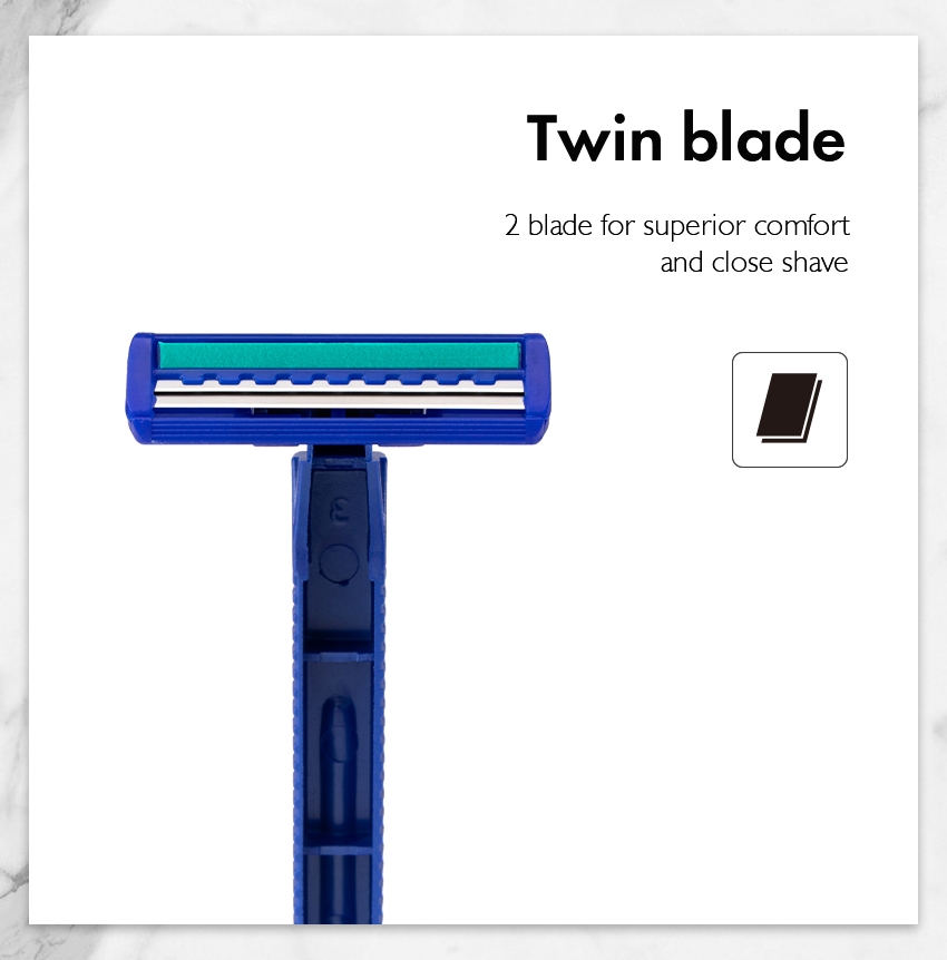 PearlMax Wholesale Classic Twin Blade Safety Shaving Razor with Lubricating Strip