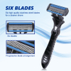 PearlMax Factory Stainless Steel 6 Blades Face Razor Steel Razor Six Blades Blister Card Pack Disposable Shaving Razors for Men