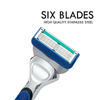 PearlMax New Type Six Blades Metal Handle Nice Look Shaving Razor High-End USA Blade Changeable Razor