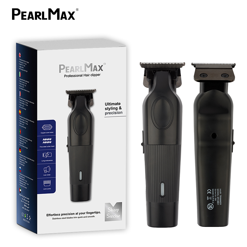 PearlMax Custom Logo Metal Carving Hair Cutter USB Cordless Electric Hair Clipper for Salon Use