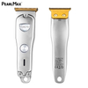 Pearlmax USB Rechargeable Electric Hair Trimmer Metal Silver Salon Barber Hair Clipper Machine Trimmer