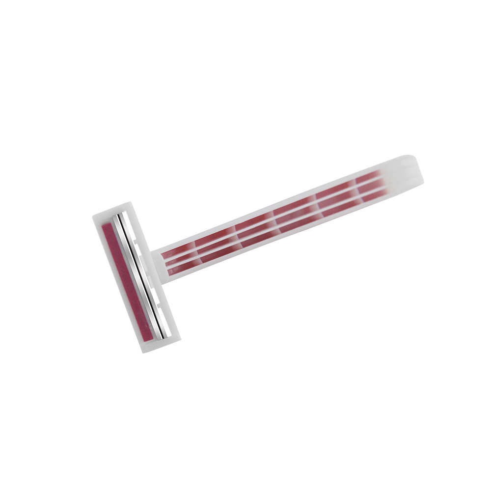 Twin blade disposable razor for women