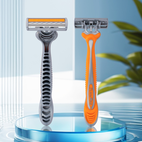 PearlMax Long Rubber Handle Hair Shaving Razor High Quality Disposable Razor With Trimmer