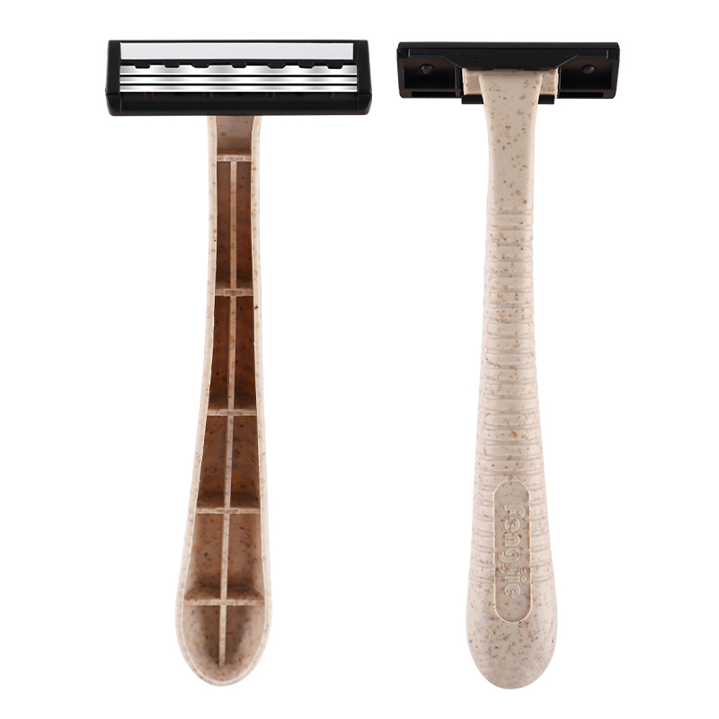 New Style Wheat Straw Triple Blades Stainless Steel Disposable Razors