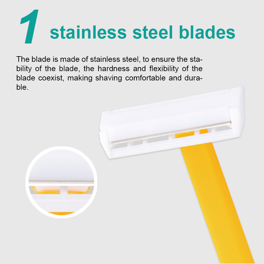 PearlMax Cheap High Quality Stainless Steel Razor Blades Disposable Single Men's Razor Barber 1 Blade Plastic Handle Razor