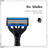 Wholesale Hot Sale Design 6 Six Blade Shaving Razor Blade System Razor with Changeable And Open Design Cartridge for Man
