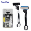 PearlMax High Quality Disposable Shaving Razors for Men Manual Non-Slip Handle with Lubrication Strip and Triple Blades Cheap