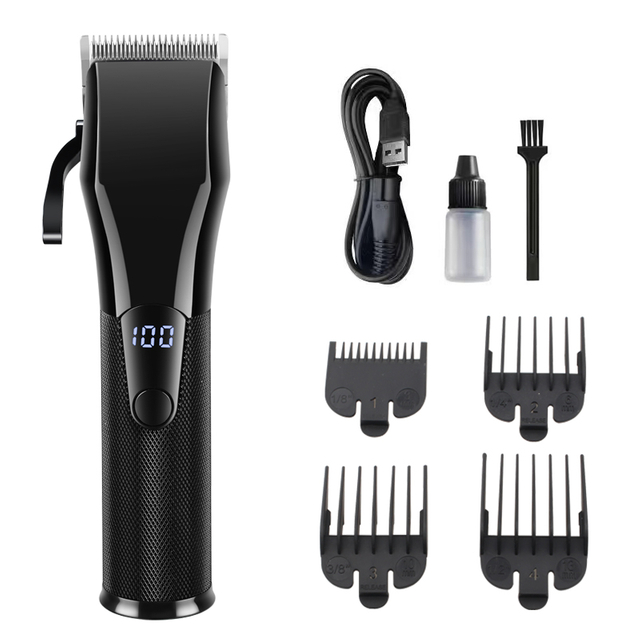 PearlMax Adjustable Digital Hair Trimmer USB Rechargeable Cordless Hair Clipper for Salon Use