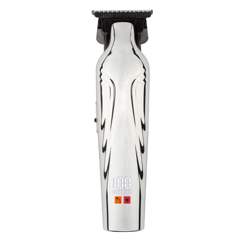 PearlMax Custom Logo USB Cordless Electric Hair Cutter Carved Metal Salon Use Digital Hair Clippers