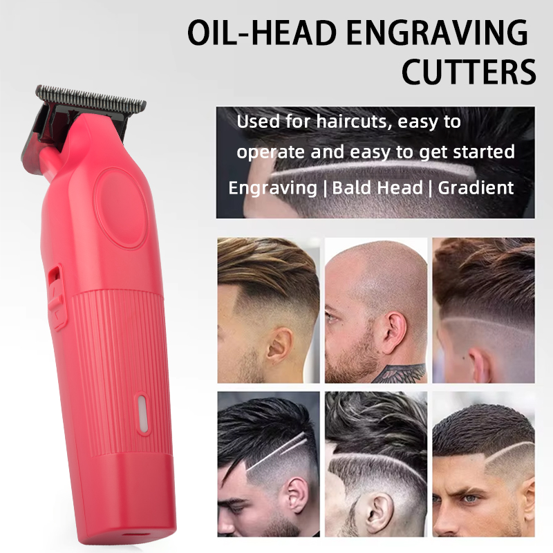 PearlMax Custom Logo Metal Carving Hair Cutter USB Cordless Electric Hair Clipper for Salon Use