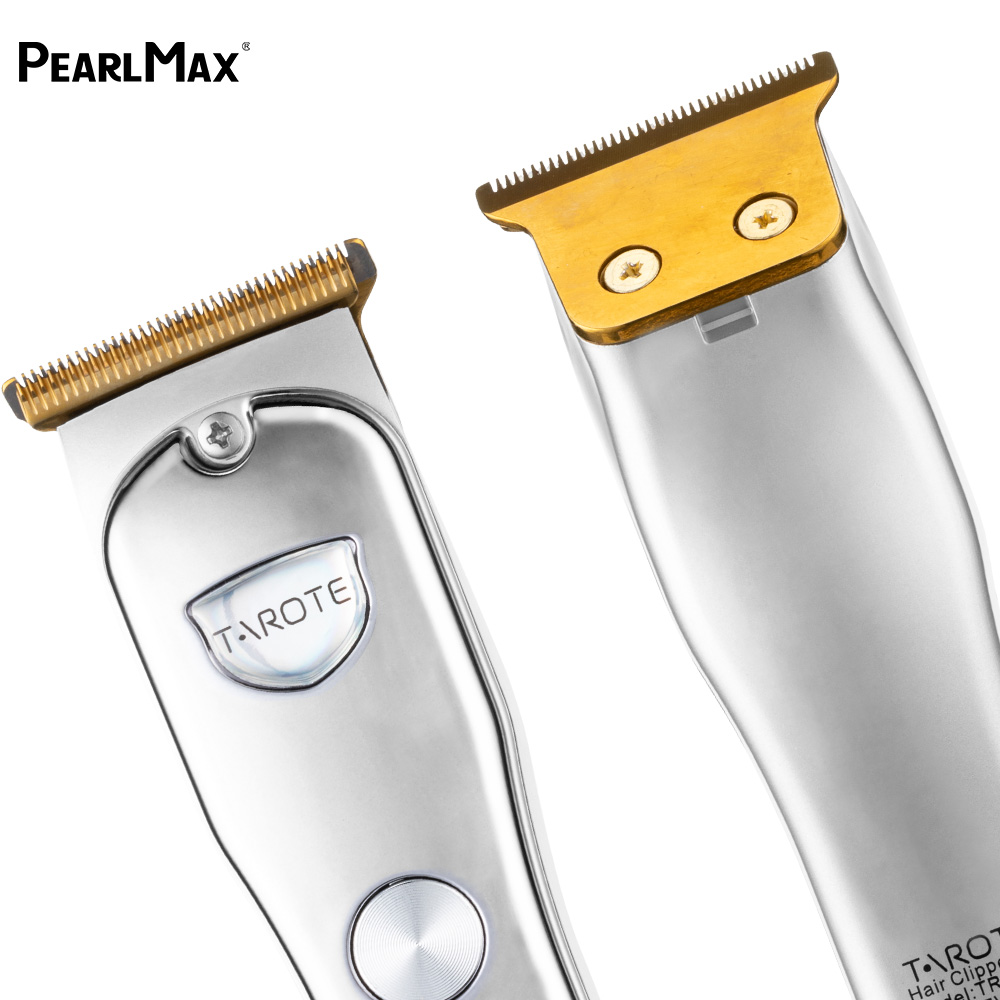 Pearlmax USB Rechargeable Electric Hair Trimmer Metal Silver Salon Barber Hair Clipper Machine Trimmer