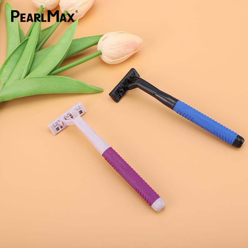 PearlMax High Quality OEM Sweden Imported Stainless Steel razor Triple Blade Shaving Disposable razor with Lubrication Strip