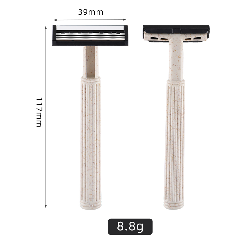Wheat Straw Triple Blades Stainless Steel Disposable Razors
