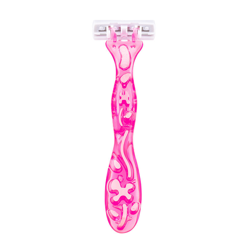 PearlMax New Arrival Triple Blade Razor Stainless Steel Pivoting Head Shaving Razor with Lubricating Strip Anti-slip Band Head