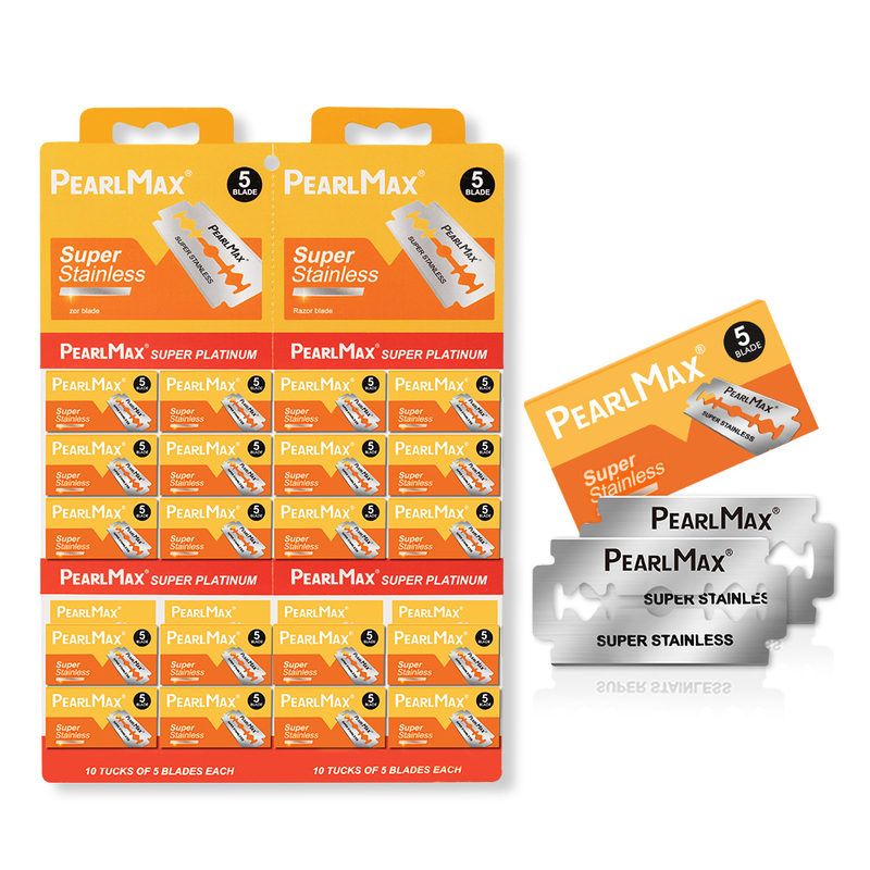 PearlMax Customized Logo Accepted Barber Razor Blade Wholesale OEM Custom Stainless Steel Double Edge Blades