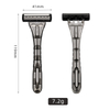 PearlMax Factory Triple Blade Stainless Steel System Face Razor Compatible With 3 Razor Plastic Transport Handle Mens Shaving