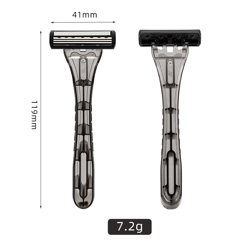 PearlMax Factory Triple Blade Stainless Steel System Face Razor Compatible With 3 Razor Plastic Transport Handle Mens Shaving
