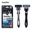 PearlMax New Six Blade Shavers for Men Body and Face Shaving Razors with Lubricant Strip and Plastic Rubber Handle