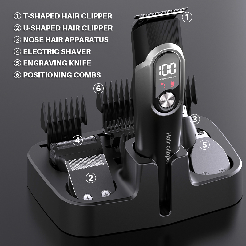 PearlMax Custom Mens Grooming Kit Digital USB Charging Nose Trimmer Hair Clippers for Salon Barber