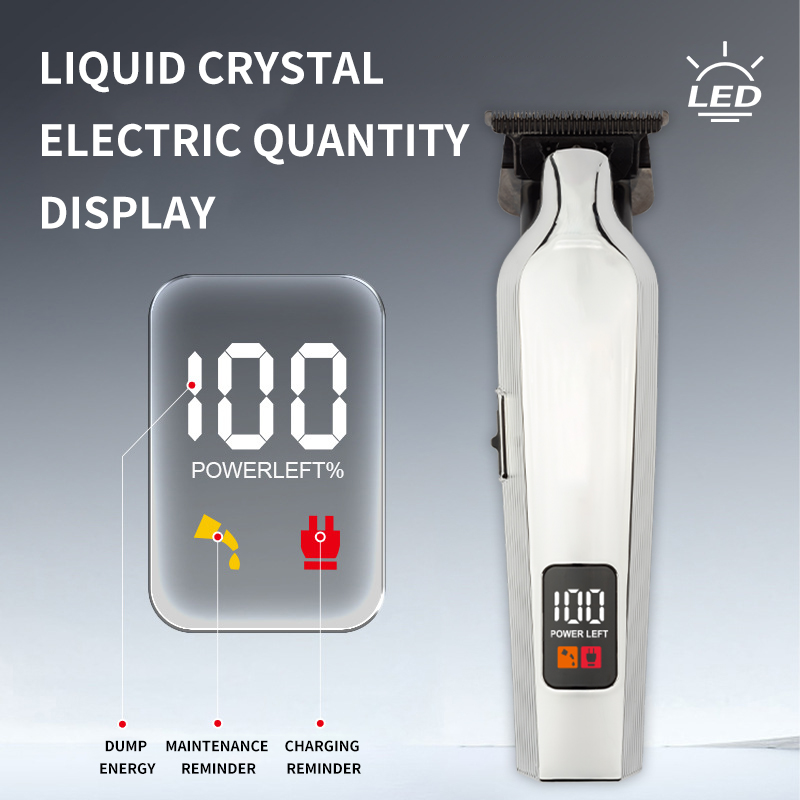 PearlMax Custom Logo USB Cordless Electric Hair Cutter Salon Use Digital Metal Hair Clippers