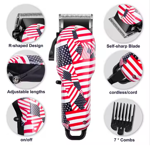 PearlMax Custom Electric Haircut Tools USB Charging Digital Mens Hair Clipper Trimmer for Barber