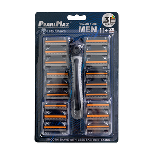 Triple Blade Razor For Men 1 Handle 19 Cartridge