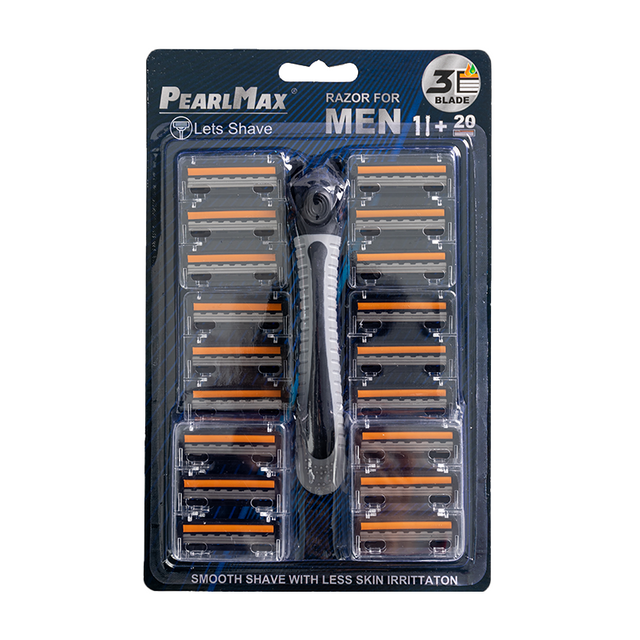 Triple Blade Razor For Men 1 Handle 19 Cartridge