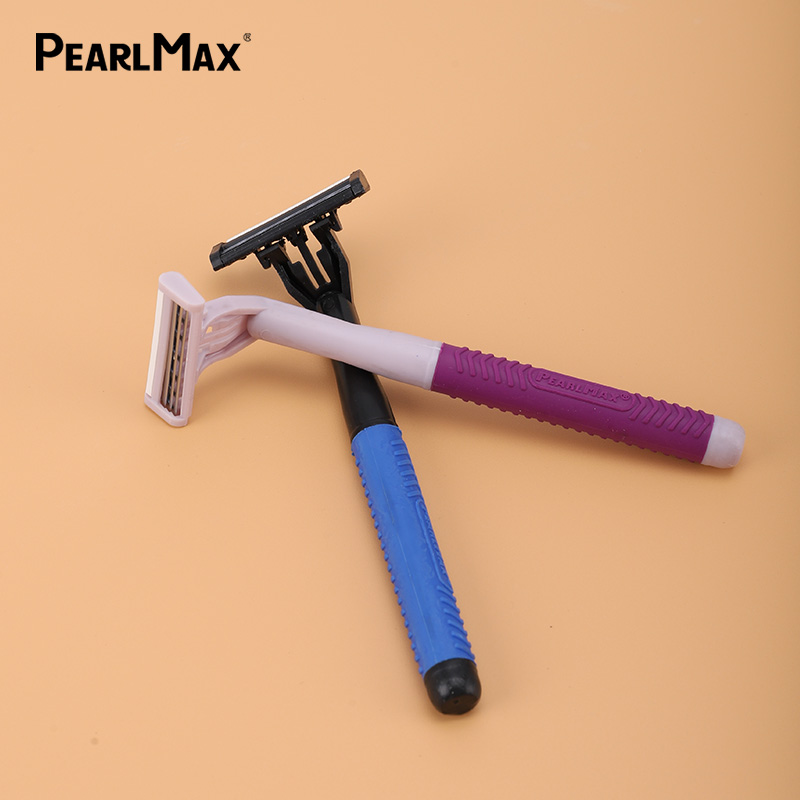 PearlMax High Quality OEM Sweden Imported Stainless Steel razor Triple Blade Shaving Disposable razor with Lubrication Strip
