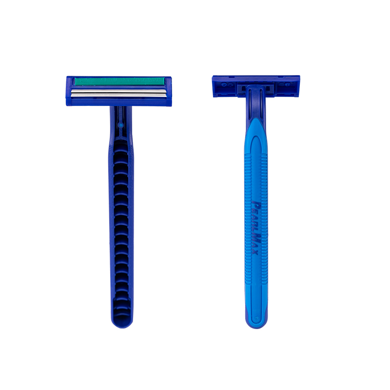 High Quality Twin Blade Stainless Steel Rubber Handle Disposable Razor for Man