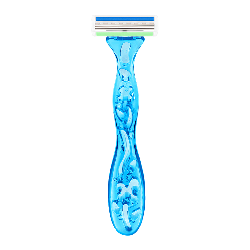 PearlMax New Dual Color Triple Blade Women Body Razor Disposable Shaving Razor Safety Face Shaving Pink Plastic Razor for Lady