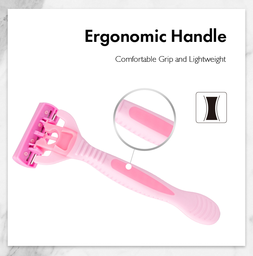 PearlMax New Selling Six Blades Shaving Razor Different Types Classic Safety Razor with Lubricating Strip Women 6 Blades Razor