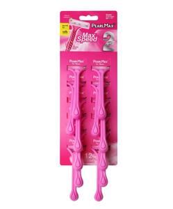 Pearlmax Twin Blades Stainless Steel Fixed Head Women Disposable Razor
