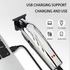 PearlMax Custom Logo USB Cordless Electric Hair Cutter Carved Metal Salon Use Digital Hair Clippers