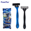 PearlMax New Triple Blade Shaving Razor With Lubricating Strip Rubber Handle Barber High Quality Razor