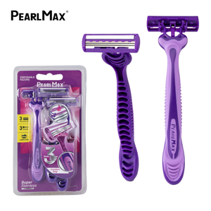 PearlMax Face Razor Disposable Triple Blade Rubble Handle Men's Shaving Razor for Women