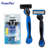 PearlMax High Quality Disposable Shaving Razors for Men Manual Non-Slip Handle with Lubrication Strip and Triple Blades Cheap