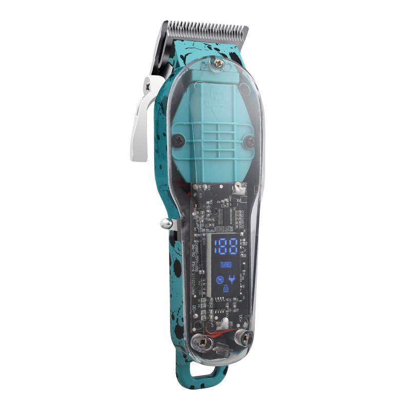 PearlMax Custom Barber Digital Hair Cutting Scissors Transparent Hair Trimmer Clipper with LCD Display