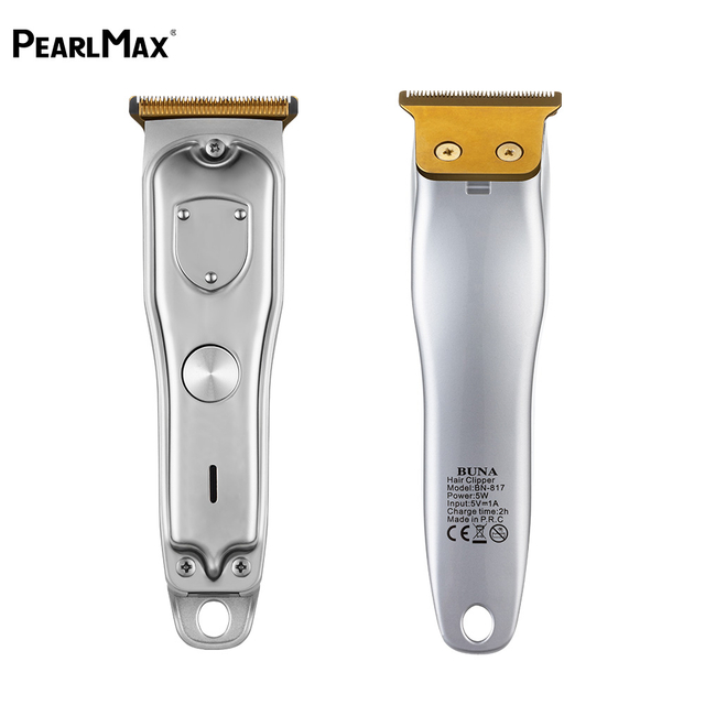 Pearlmax Silver Electric Hair Trimmer Cordless USB Shaving Trimmer for Men Professional Beard Grooming