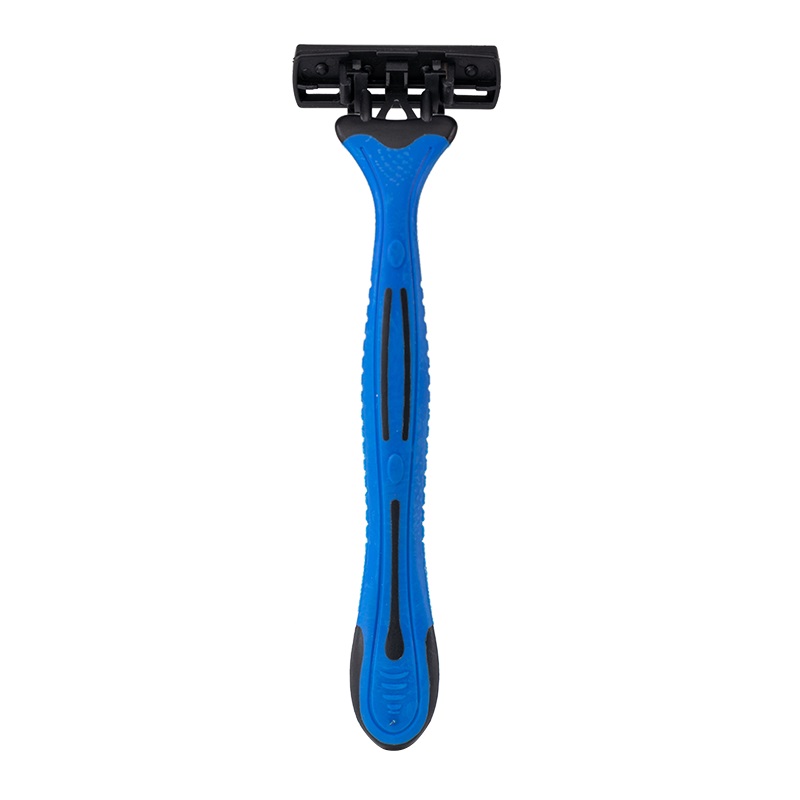 PearlMax New Triple Blade Shaving Razor With Lubricating Strip Rubber Handle Barber High Quality Razor