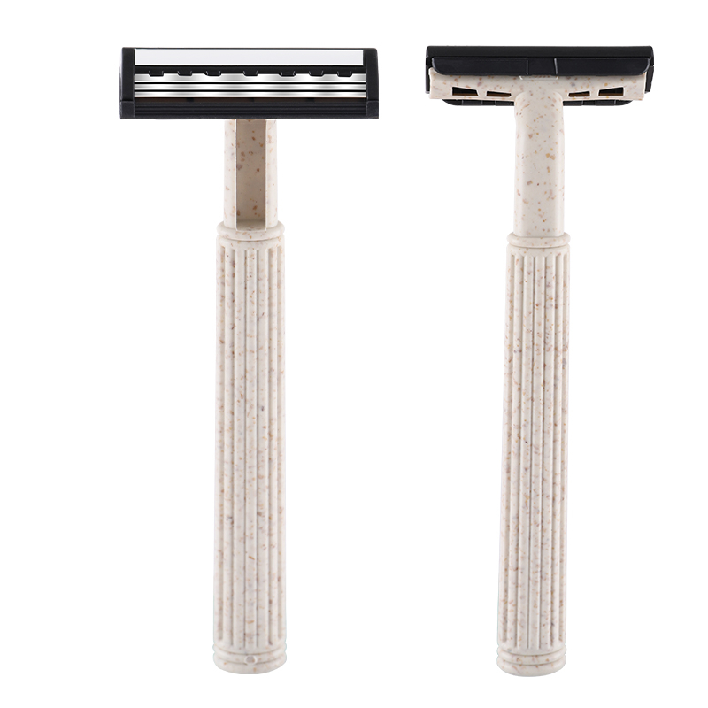 Wheat Straw Triple Blades Stainless Steel Disposable Razors