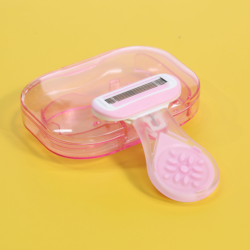 PearlMax Factory Five Blades Women Razor Shaving Good Quality Blades Special Designed Mini Travel Case Lady Razor 1+2 Cartridges