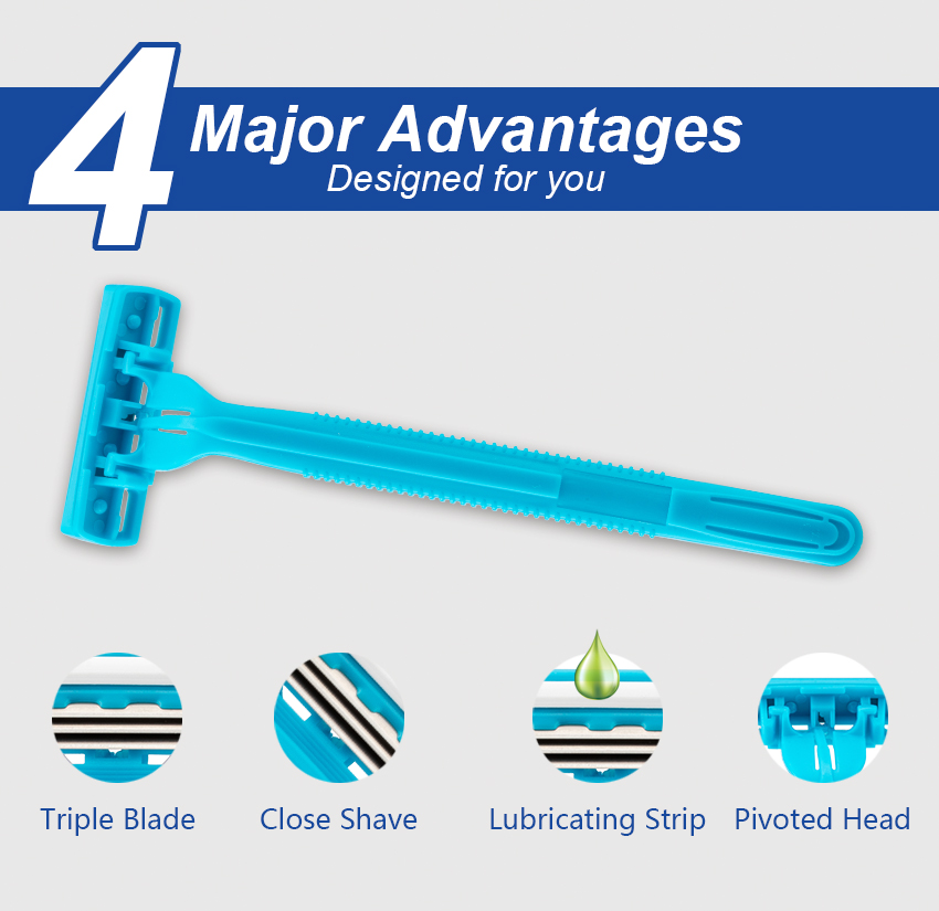 PearlMax Face Razor Disposable Triple Blade Men's Shaving Razor for Men Shaver Custom Razor