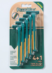 Pearl Max Professional Manufacturer Wholesale Disposable Twin Blade Razor with Lubricating Strips Barbeadores Razor Men