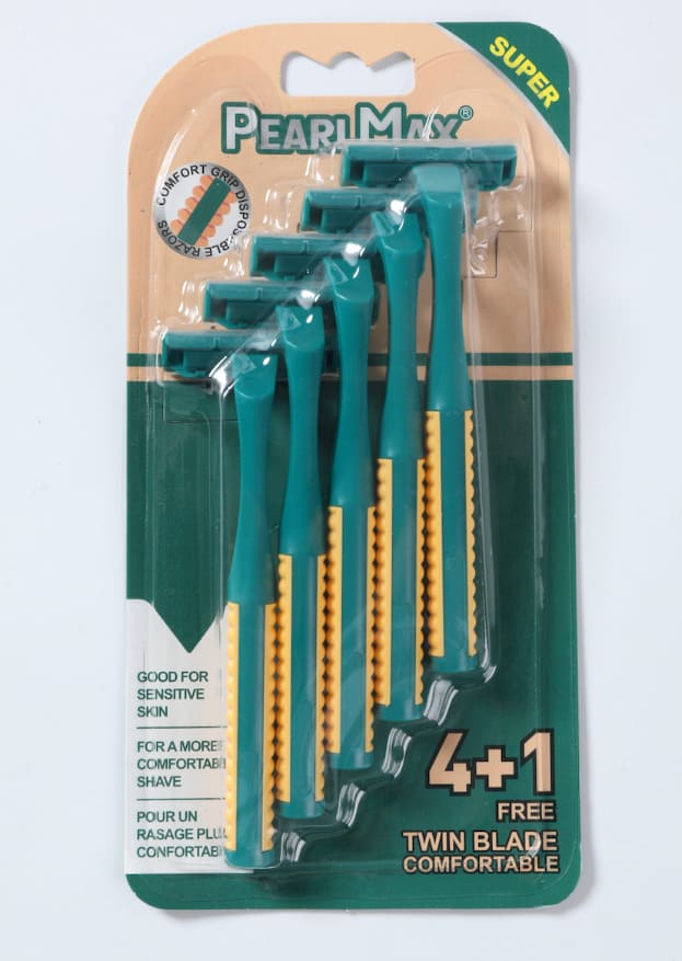 Pearl Max Professional Manufacturer Wholesale Disposable Twin Blade Razor with Lubricating Strips Barbeadores Razor Men