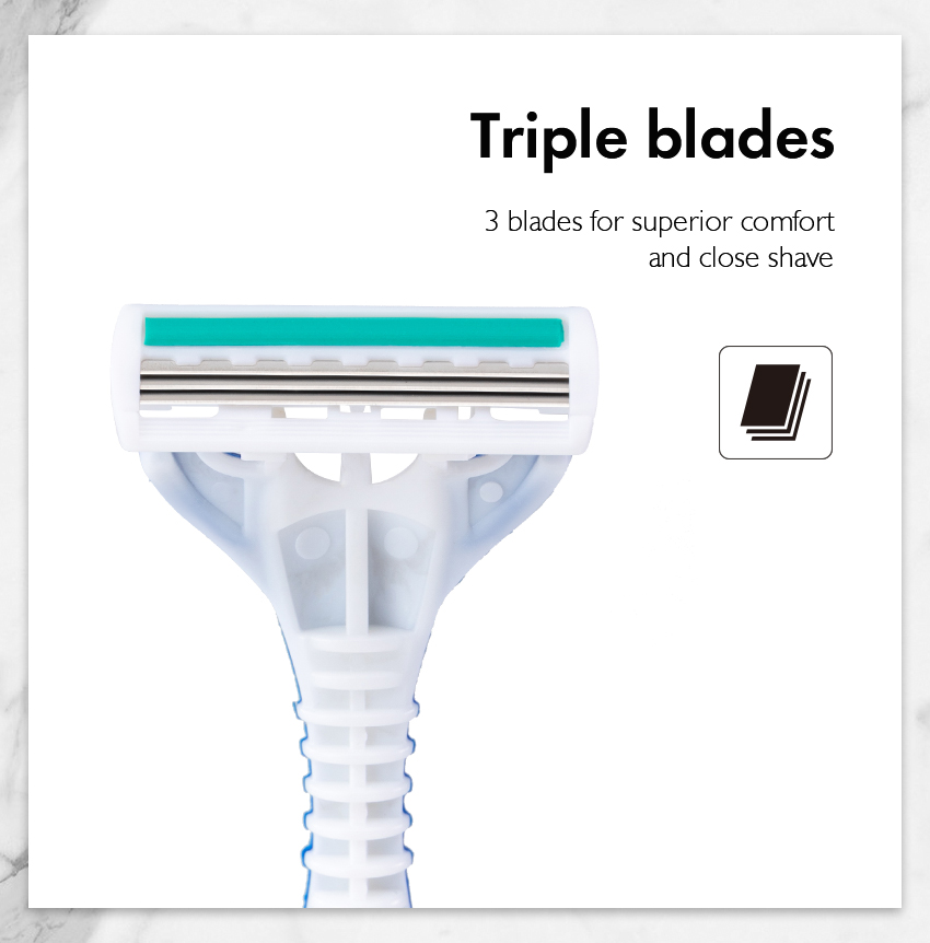 PearlMax Wholesale Disposable Shaving Razor Factory Three Blades Fixed Head Disposable Face Razor Custom Razors